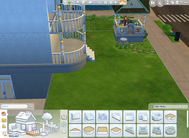 Grrr! Arg! The down side of the foundation tool in the sims 4, the gazebo is also now elevated to the same height as the main house.